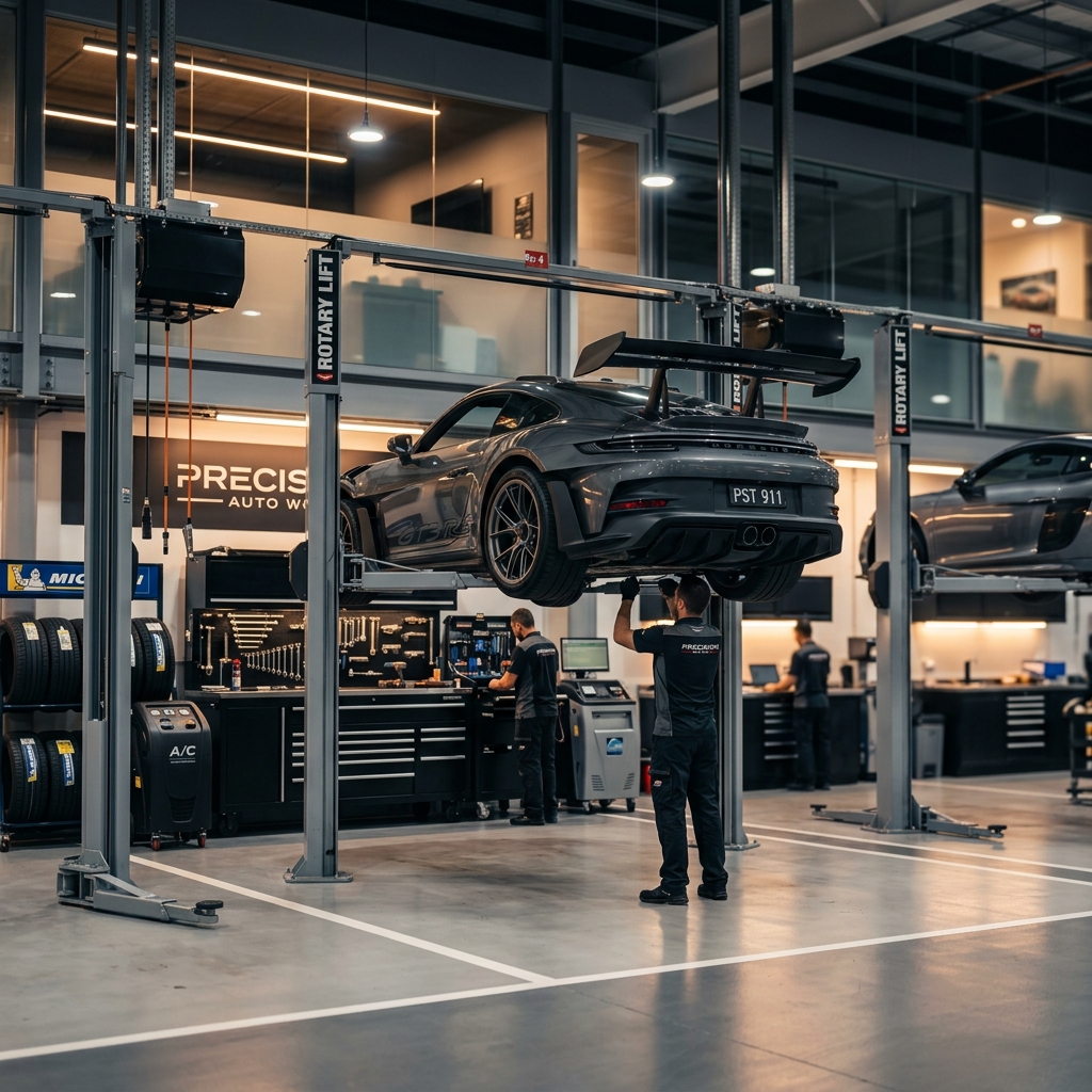 Auto shop interior